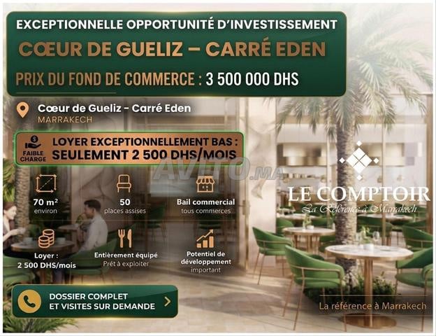 RESTAURANT À LOUER PETIT LOYER AVEC FDC