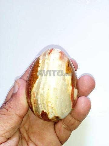 Œuf en pierre précieuse. Jaspe Madagascar multicolore. - 2