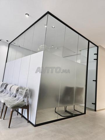 Cloisons vitrées bureau aluminium dès 900 DH/m² - 2