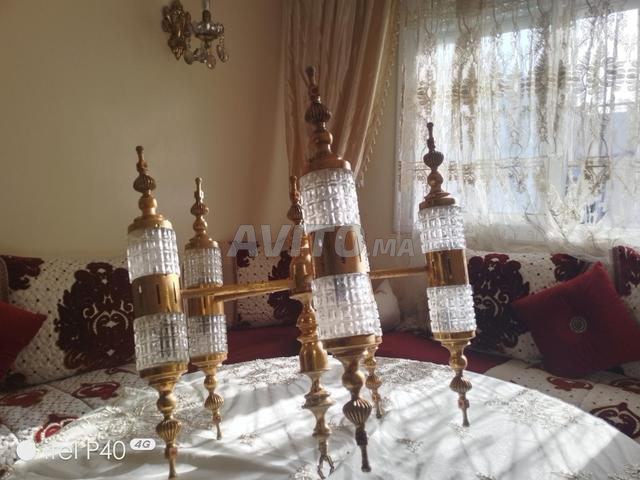 Lustre en cuivre avec verre en cristal - 2
