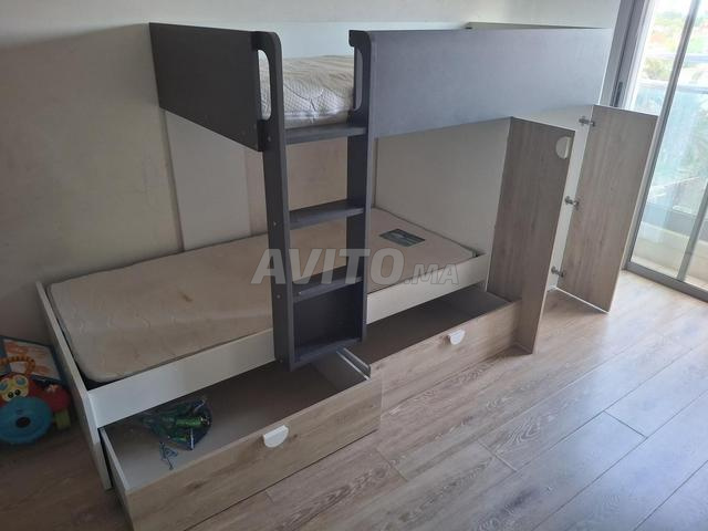 2 lits superposés pour enfants avec rangements - 2