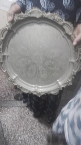 Ancien plateau HAZA FRERES FES - cuivre argenté