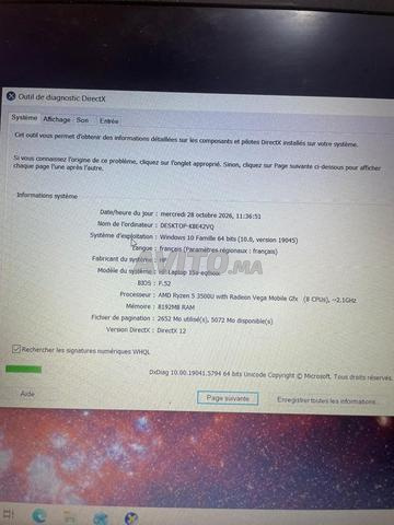 Ordinateur portable HP Ryzen 5 3500U GPU Rx Vega 8 du magasin - 2