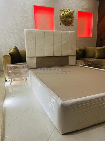 Lit avec rangement plus 2 tables de nuit MDF - 2