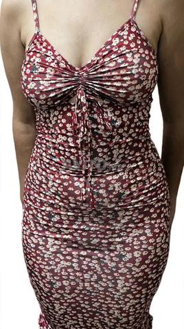 Robe Bordeaux XS/S - Bodycon Ruched - 2