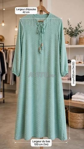 Gandoura Hijab Modeste Vert d'Eau - Robe Large -