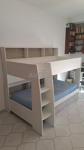 Lit superposé 90x200 complet (Bois)