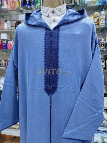Djellaba homme enveloppante, 4 fil, avec poches