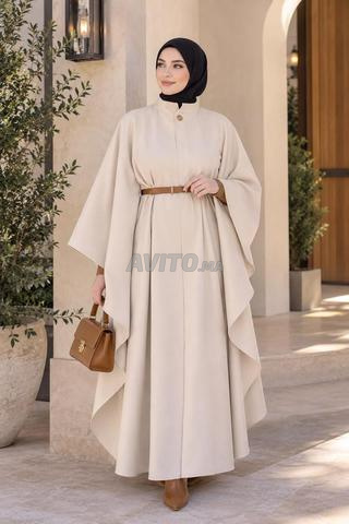 Abaya cape longue couvrante avec ceinture - Livraison gratuite - 2