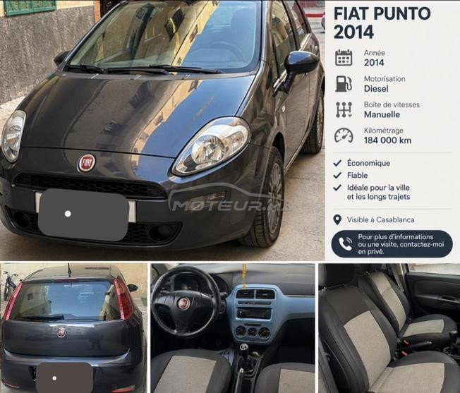 Fiat Punto Diesel Manuelle 2014 à Casablanca