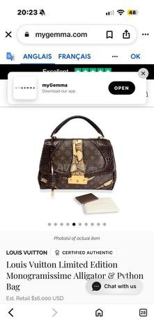 Sac Louis Vuitton authentique en python et alligator - 2
