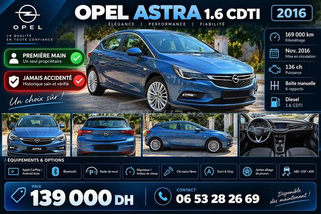 Opel Astra Diesel Manuelle 2016 à Temara