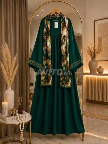 Abaya perlée avec châle égyptien - 2