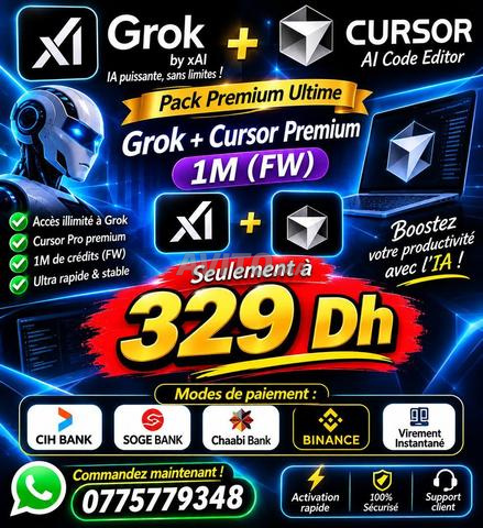 ⭐ 🔍 Grok و Cursor بريميوم – شهر واحد 💻