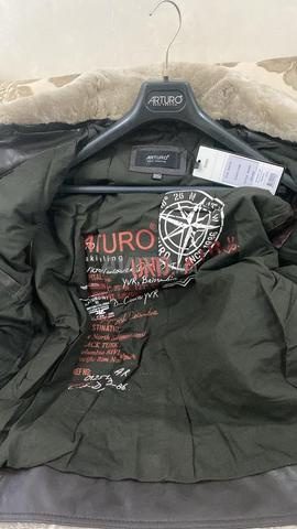 Veste blouson moto aviator cuir - 2
