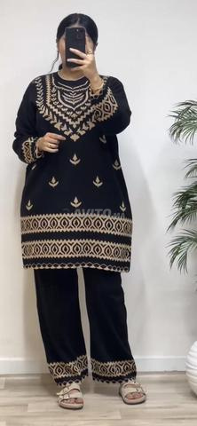 طقم تريكو مع سروال / خيط صوف طاي سطوندار ✨🥰 - 2
