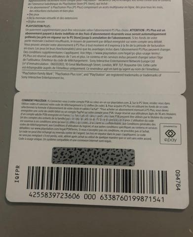 Carte PSN à vendre - 2