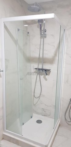 cabine de douche avec receveur en céramique  - 2