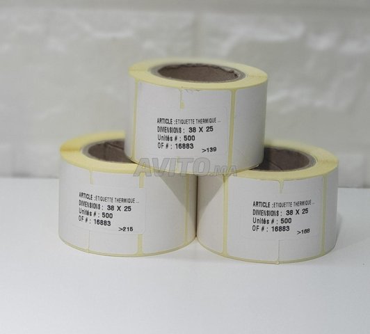 Étiquettes code barre adhesif thermique 38x25mm - 1