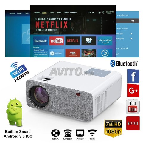 Vidéoprojecteur Bluetooth Smart Vidéo Projecteur vidéo LCD de 4400