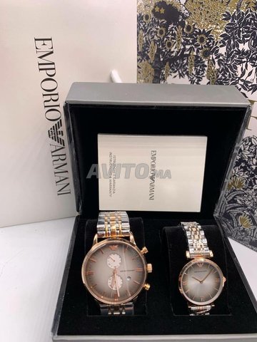 Montre Couple Duo Armani ac boitier Montres et Bijoux