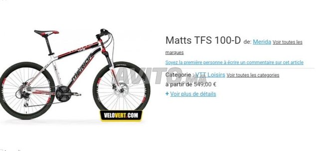 Vtt Merida Matts Tfs100 V los Agadir Avito.ma