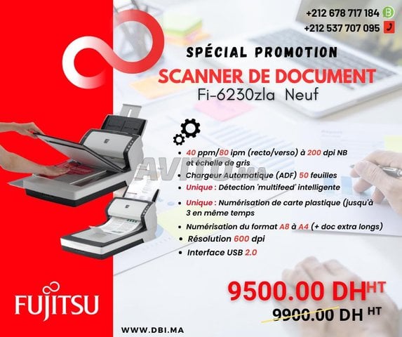 Scanner Fujitsu FI-6130 - Numérisation Doc A4 - Occasion
