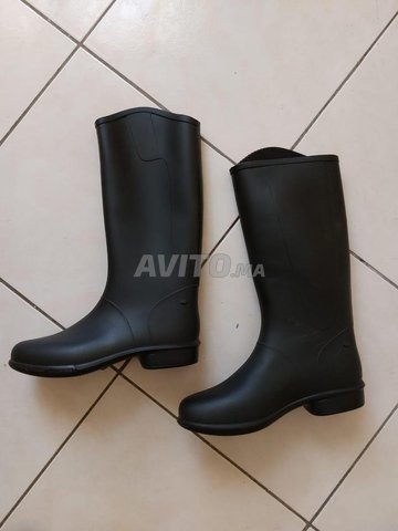 Boots équitation cuir Adulte - 500 noires - Maroc