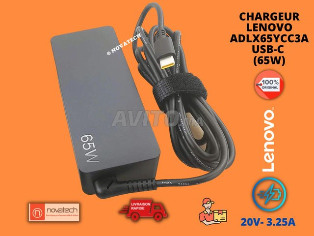 Chargeur*Adaptateur Lenovo USB-C 65W Original, Accessoires informatique et  Gadgets à Rabat