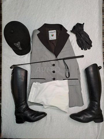 Boots équitation cuir Adulte - 500 noires - Maroc