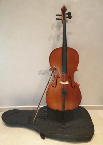 44 violoncelle acoustique avec étui, bavoir, dosine Maroc