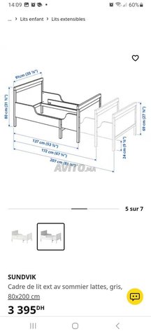 SUNDVIK Cama extensible, gris, 80x200 cm - IKEA Chile
