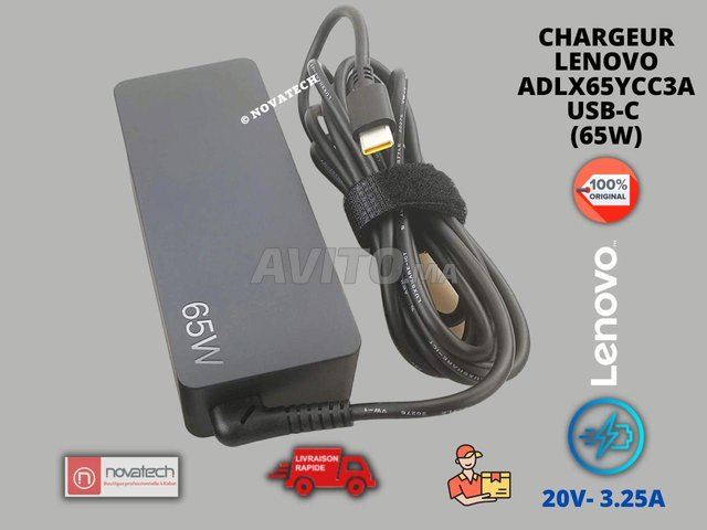 Chargeur d'origine Lenovo USB-C 20V 3.25A 65W Pc Portable – STATION DE  TRAVAIL