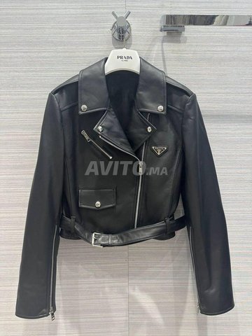 Veste en Vrai Cuir Prada pour Femme V tements Casablanca