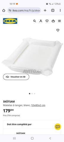 SKÖTSAM Matelas à langer, blanc, 53x80x2 cm - IKEA