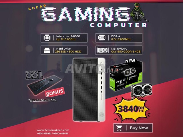 PC Gamer Ryzen 5 5500 RTX 3060 – Next Level PC Maroc
