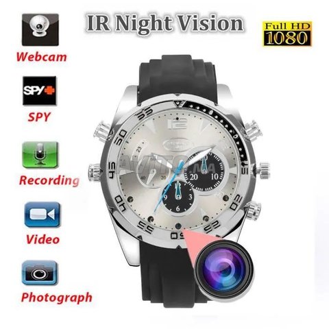 Montre caméra espion avec son FULL HD vision nocturne et mouchard