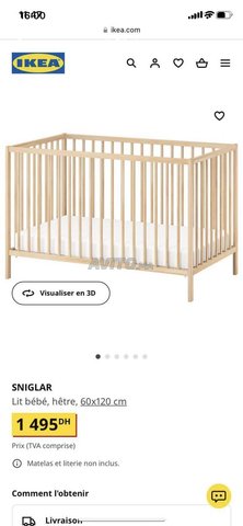 SNIGLAR Meuble chambre bébé, lot de 2, hêtre, 60x120 cm - IKEA