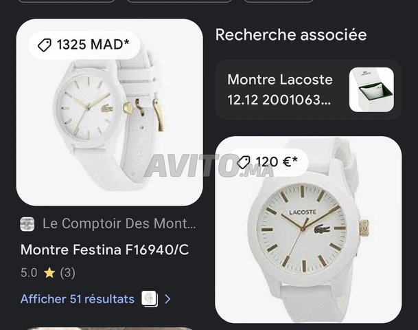 Annonces de Montres et Bijoux lacoste Es vendre Semara Avito