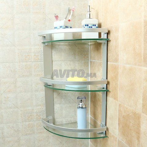 Etagere D Angle Salle De Bains Verre Et Aluminium Electromenager Et Vaisselles A Casablanca Avito Ma 40578048