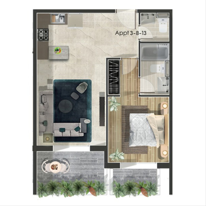Appartement de 1 chambres 🏠 sur AMERCHICH, MARRAKECH à vendre dans le nouveau projet RESIDENCE HAUT STANDING par le promoteur immobilier ASSAFAA BAYT | Avito Immobilier Neuf - image 1