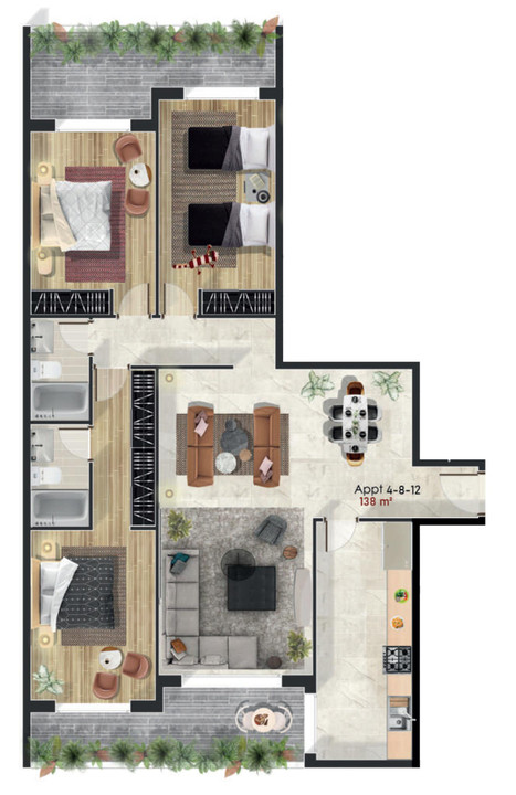 Appartement de 3 chambres 🏠 sur Majorelle, Marrakech à vendre dans le nouveau projet RESIDENCE ASSAFAA MAJORELLE par le promoteur immobilier ASSAFAA BAYT | Avito Immobilier Neuf - image 1