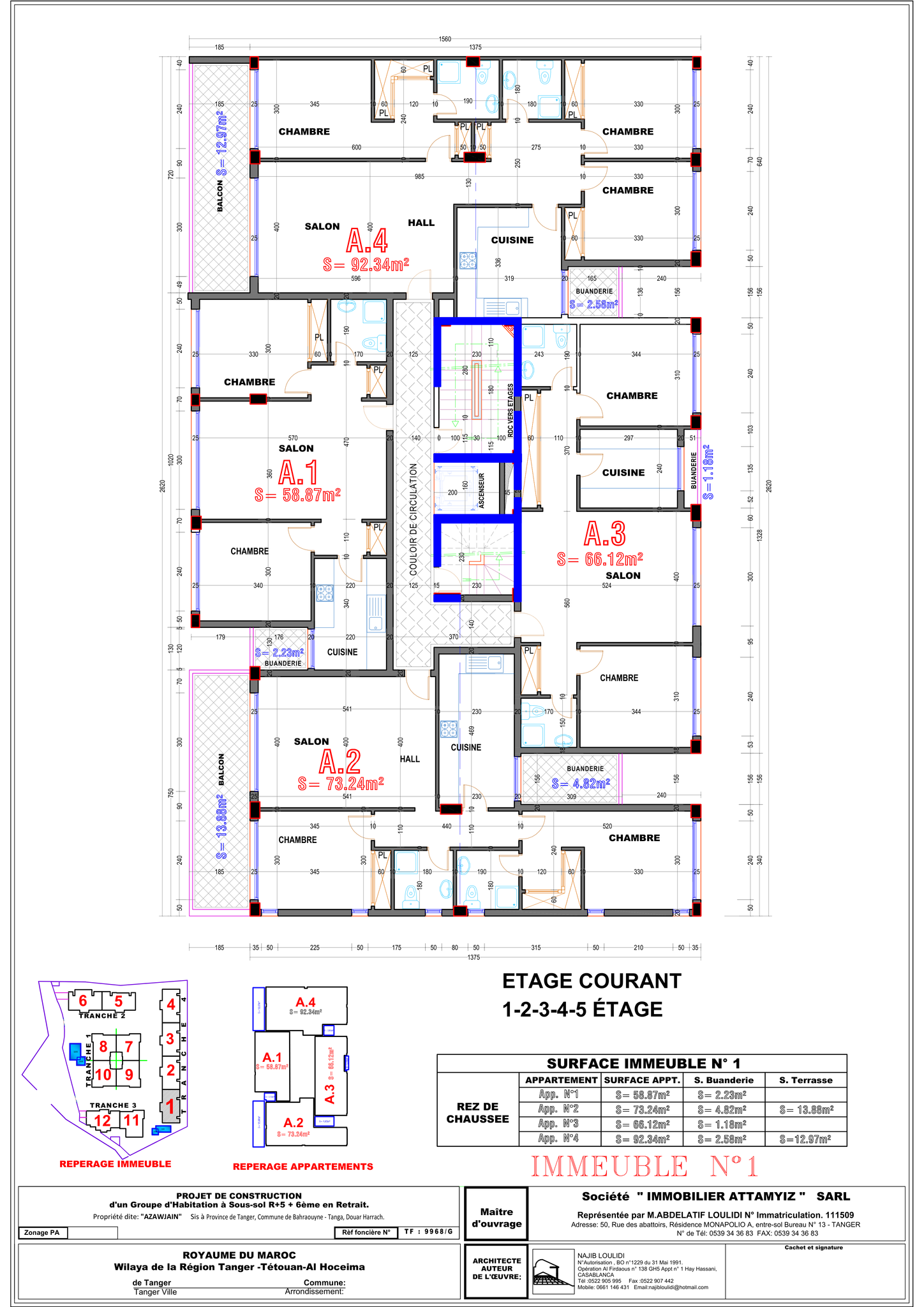 ETAGE COURANT IMMEUBLE 1 REPERAGE DES APPT.ET SURFACES.png